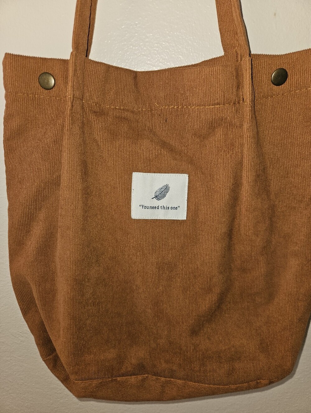 You Need This One Brown Corduroy Tote Bag - Picture 3 of 12